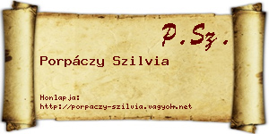 Porpáczy Szilvia névjegykártya