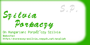 szilvia porpaczy business card